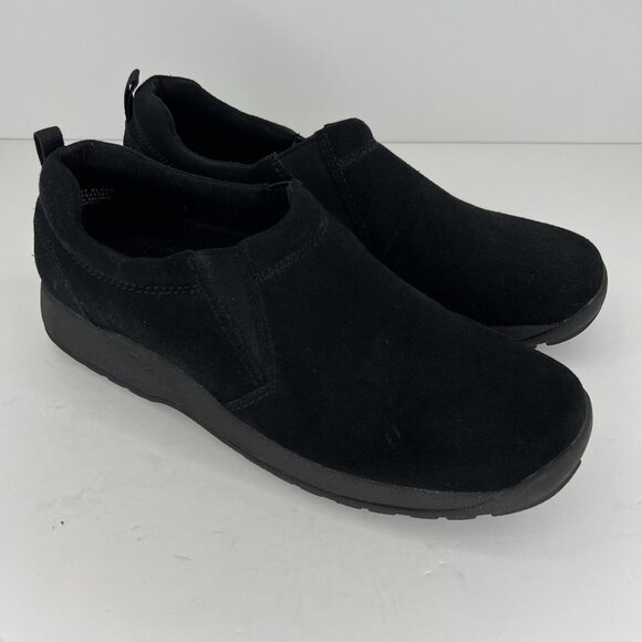 Sonoma Life Style Womens Size 10 Solid Jet Black Suede Slip-On Comfort Shoes - Picture 2 of 9